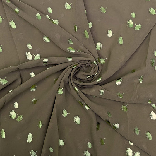 Printet Hijab - brown golden