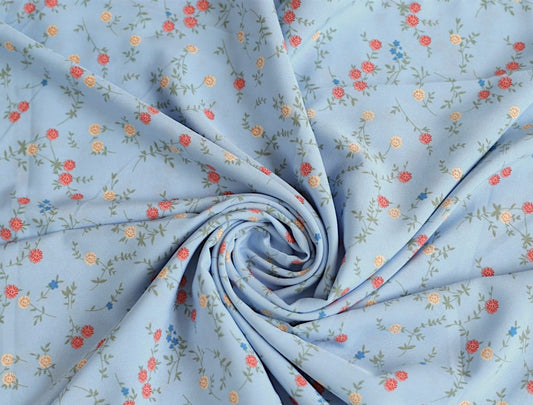 Printed Georgette Hijab - BLUE