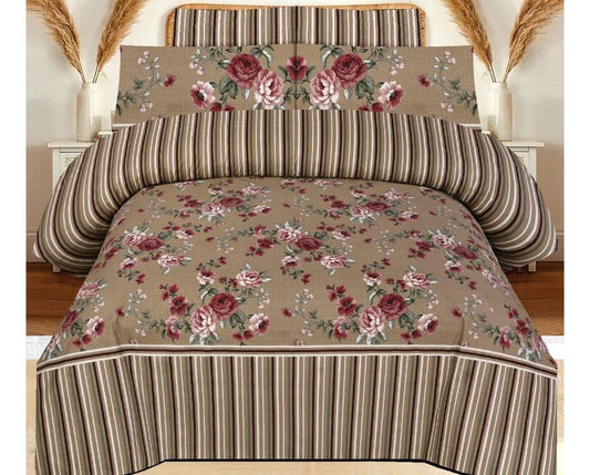 3 Pc’s Cotton King Size Bed Sheet Set code 0024