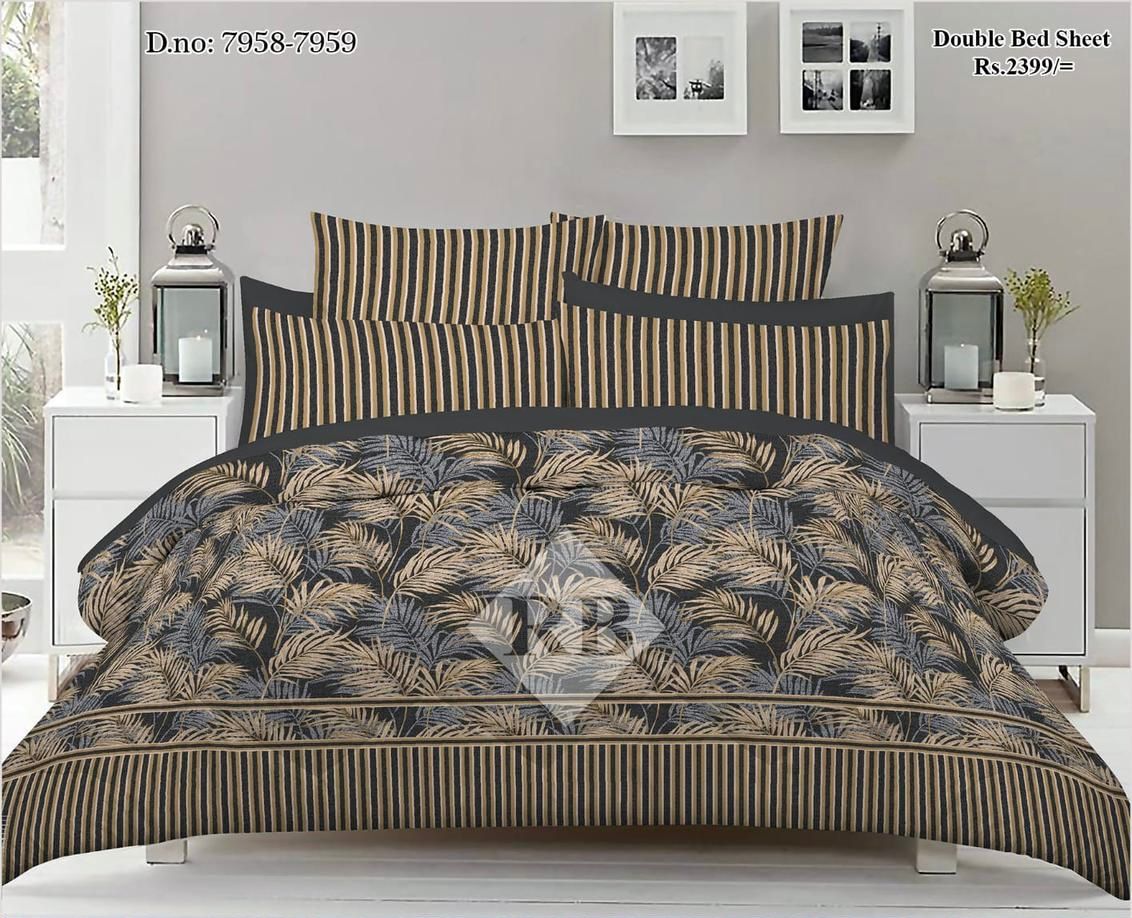 3 Pc’s Cotton King Size Bed Sheet Set code 0019