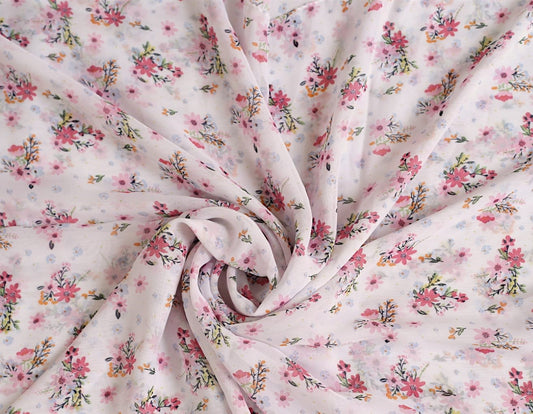 Printed Georgette Hijab - PINK