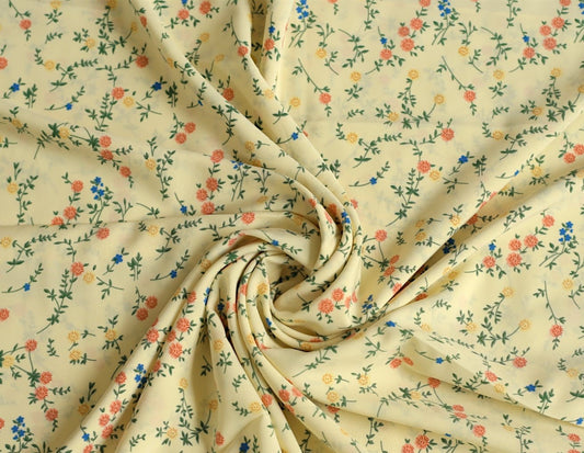 Printed Georgette Hijab - LIGHT YELLOW