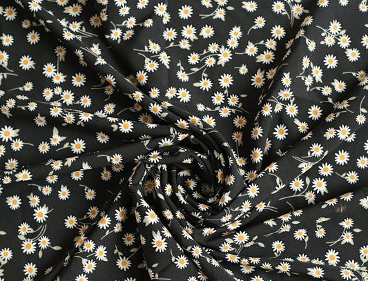 Printed Georgette Hijab - BLACK