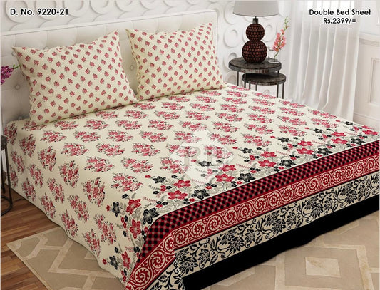 3 Pc’s Cotton King Size Bed Sheet Set code 0007