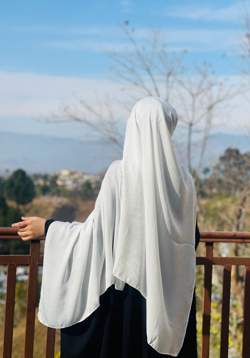 Off White Silken Hijab