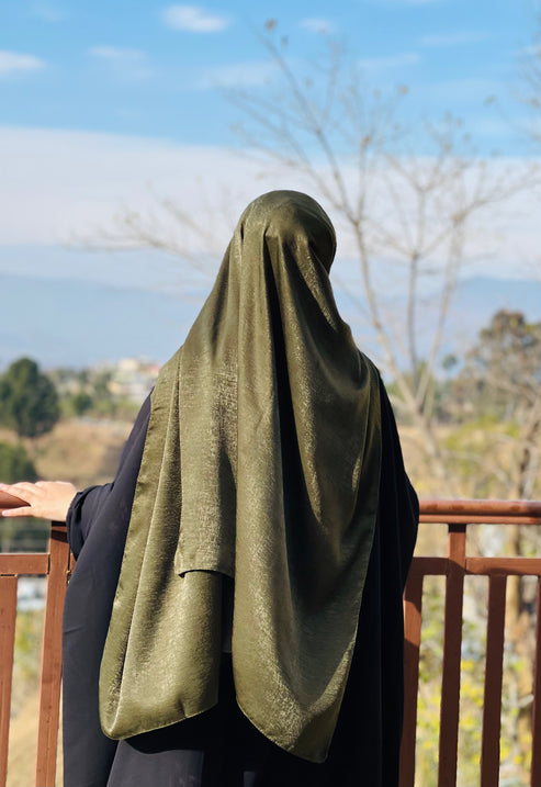 Dark Olive Silken Hijab