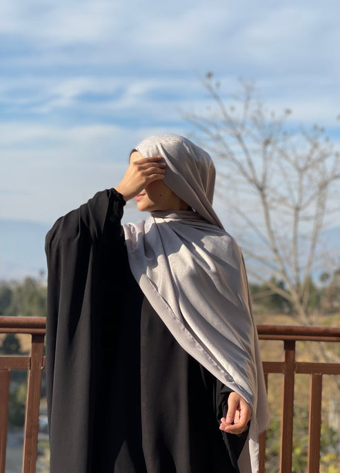 Grey - Dapple Dot Gold Silk Hijab