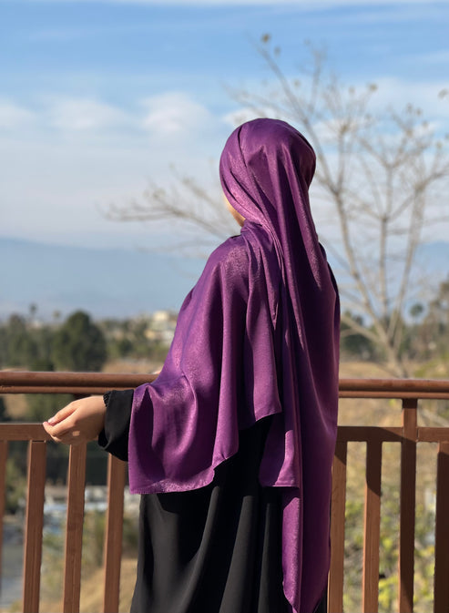 Purple Silken Hijab