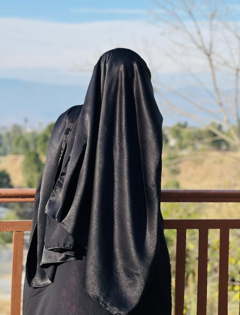 Black Silken Hijab