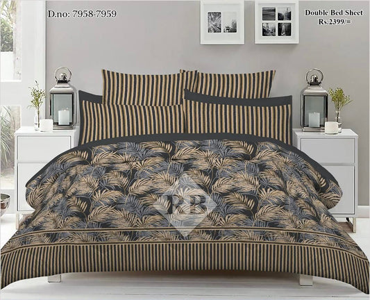 3 Pc’s Cotton King Size Bed Sheet Set code 0019